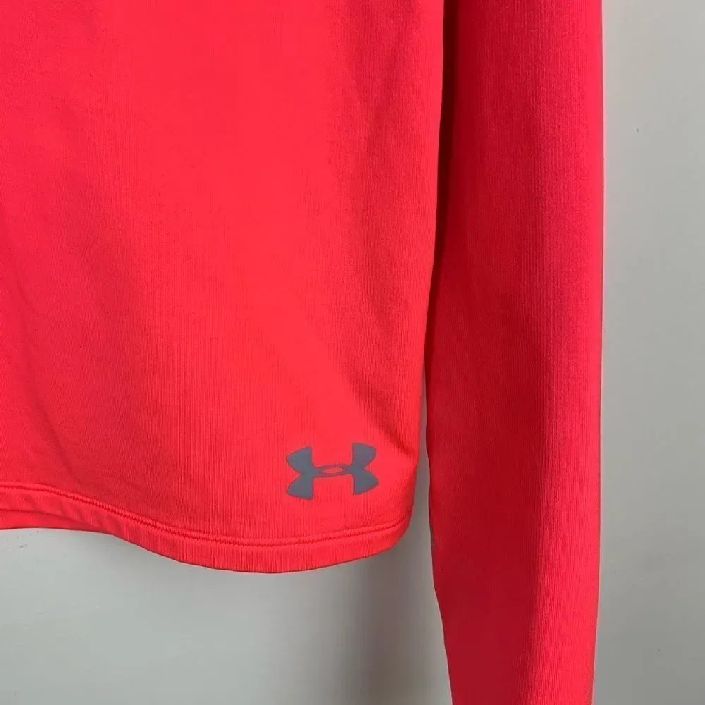 Under Armour Orange Youth Fitted Coldgear ‎ Shirt Sz Lg